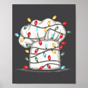 Affiche Cuisinier Drôle Graphiques de Noël Lumières Amoure