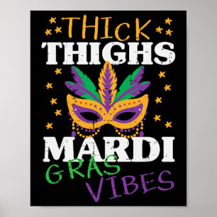 Affiche Cuisse Épaisse Mardi Gras Vibes Salle de gym Gras