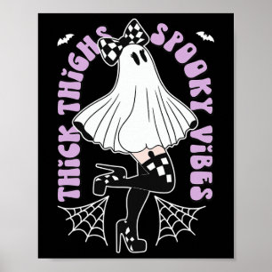 Affiche Cuisse Vibes Éffrayantes Cute Ghost Halloween chau