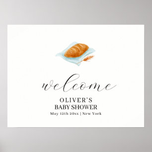 Affiche Cuisson Rustique Dans Le Baby shower Du Four Bienv