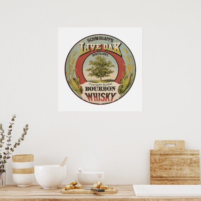 Affiche Cuivre fin Distillé Bourbon Whisky. (Cuisine)