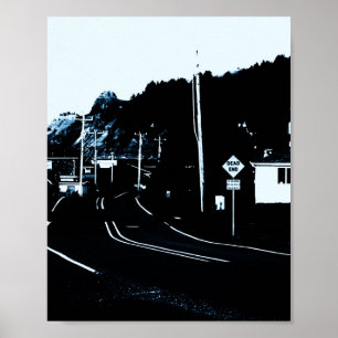 Affiche Cul-de-sac, plage de l'extrémité de la route -
