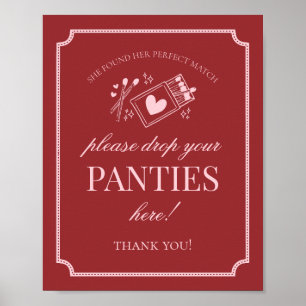 Affiche Culotte de douche lingerie Parfait Match Signez s'