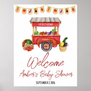 Affiche Cultivé localement, le Baby shower des agriculteur