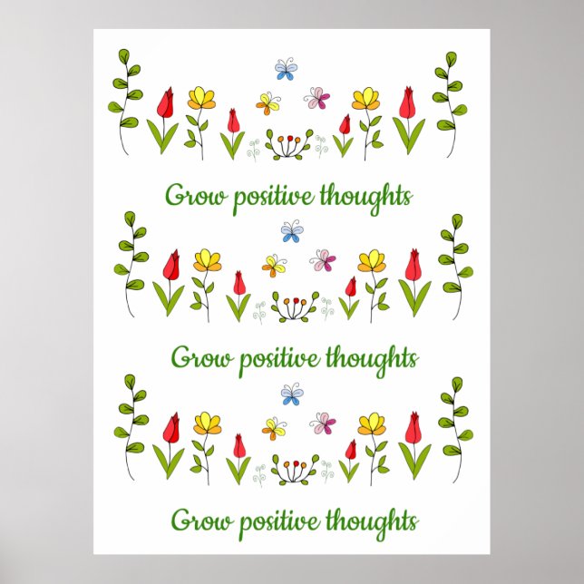 Affiche Cultiver des pensées positives fleurs (Devant)