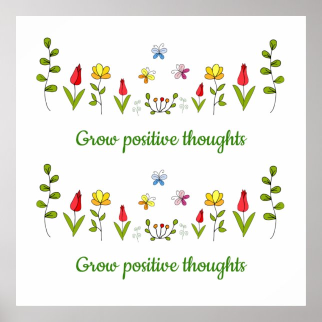 Affiche Cultiver des pensées positives fleurs (Devant)