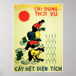 Affiche Cultivons le riz La propagande agricole du Vietnam
