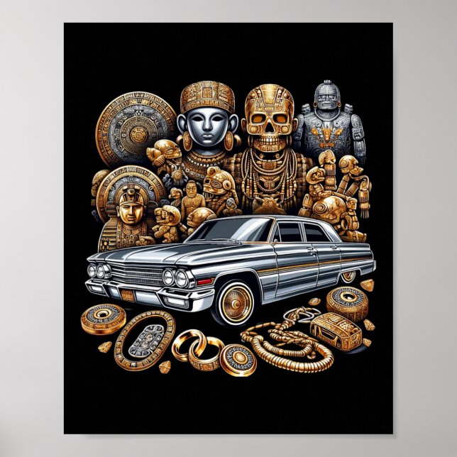 Affiche Culture de rue mexicaine Lowrider Latino Cinco De  (Devant)
