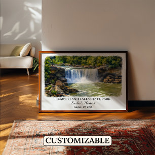Affiche Cumberland Falls State Park Kentucky, Aquarelle