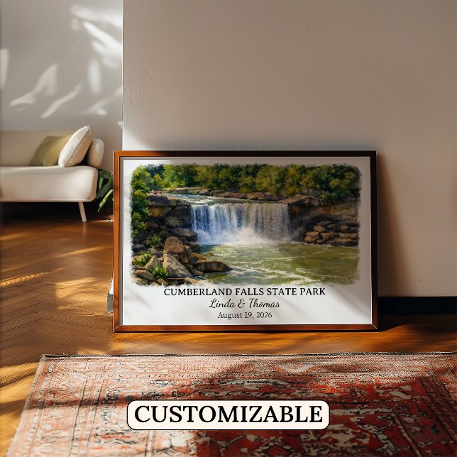 Affiche Cumberland Falls State Park Kentucky, Aquarelle (Créateur téléchargé)