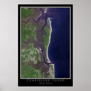 Affiche Cumberland Island National Seashore Satellite Map