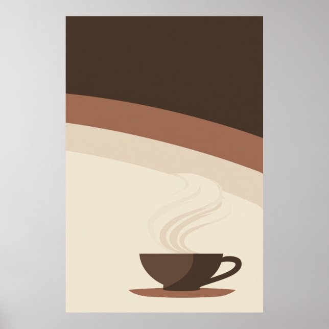 Affiche Cup of Coffee in Retro Style (Devant)