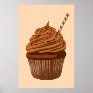 Affiche cupcake au chocolat
