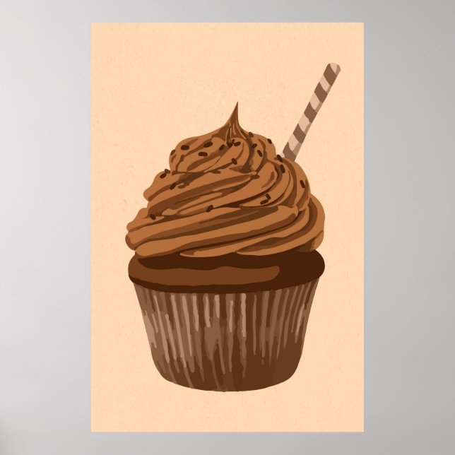Affiche cupcake au chocolat (Devant)