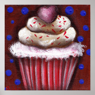 Affiche Cupcake avec coeur