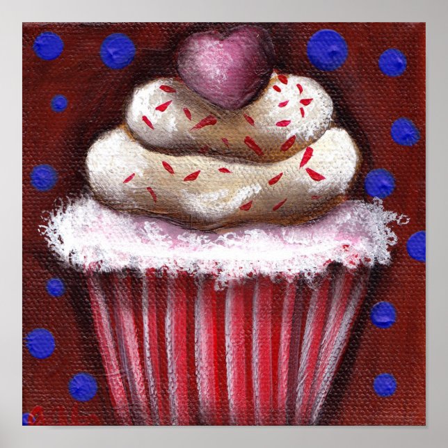 Affiche Cupcake avec coeur (Devant)