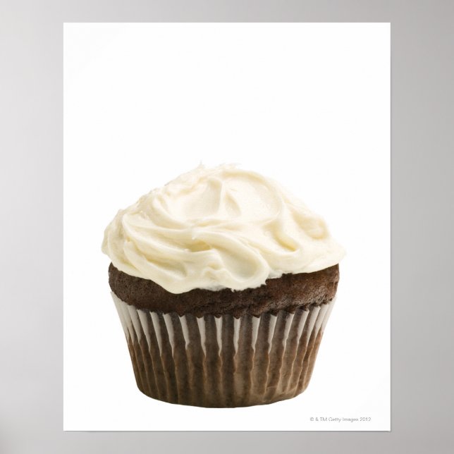 Affiche Cupcake avec glaçage au chocolat, studio photo 2 (Devant)