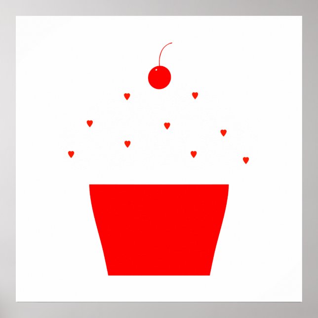 Affiche cupcake de cerise (Devant)