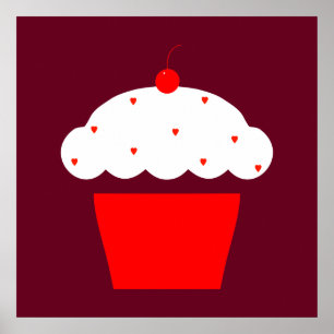 Affiche cupcake de cerise