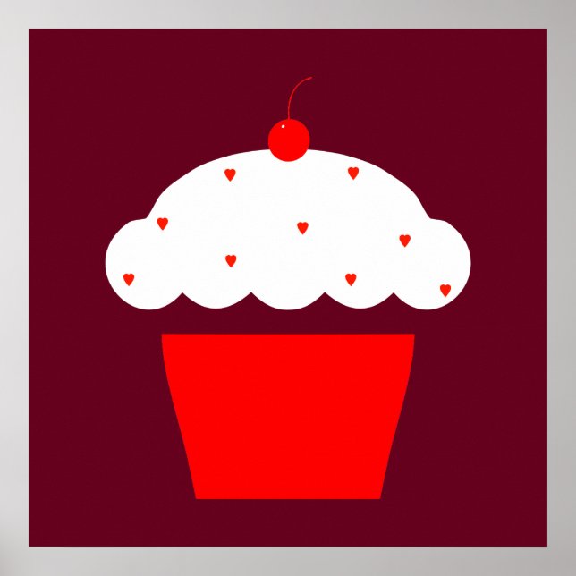 Affiche cupcake de cerise (Devant)