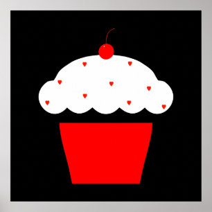 Affiche cupcake de cerise