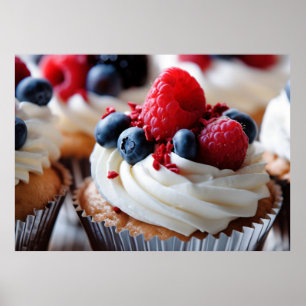 Affiche Cupcake patriotique