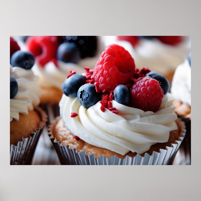 Affiche Cupcake patriotique (Devant)