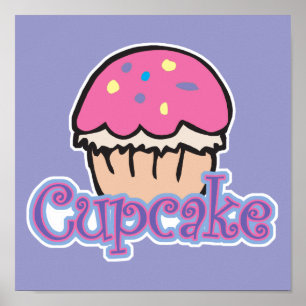 Affiche Cupcake rose