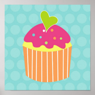 Affiche Cupcake Sweet Kids Nursery Wall Art Prints