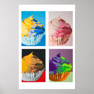 Affiche Cupcakes colorés