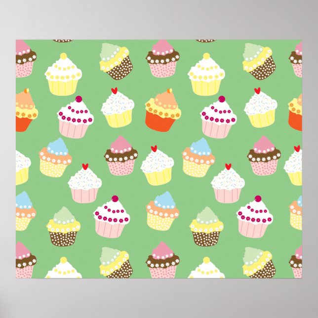 Affiche Cupcakes Delicious Decorated Birthday (Devant)
