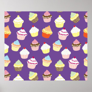 Affiche Cupcakes Delicious Decorated Birthday