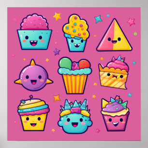 Affiche Cupcakes et friandises