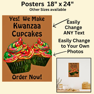 Affiche Cupcakes Kwanzaa entièrement modifiables