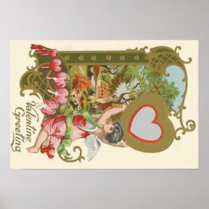 Affiche Cupid Cherub Angel Heart Cottage