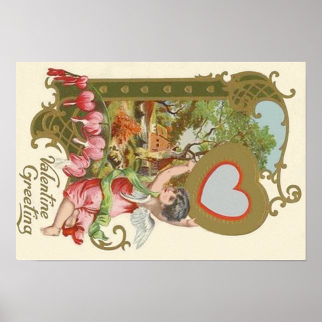 Affiche Cupid Cherub Angel Heart Cottage (Devant)