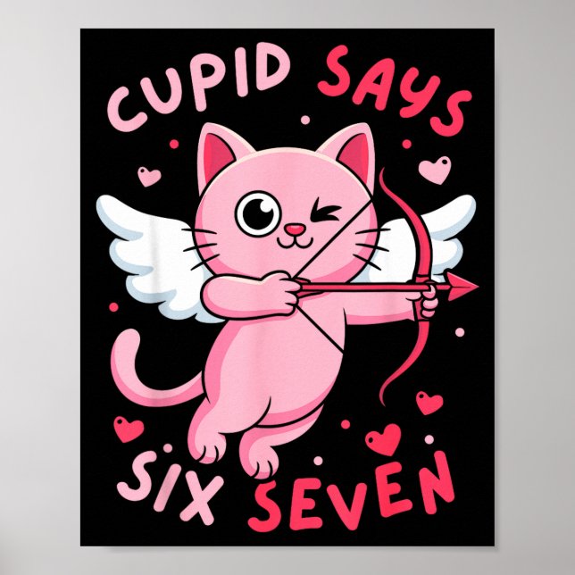Affiche Cupid dit 67 Six Seven Meme Chat Mignon Saint-Vale (Devant)