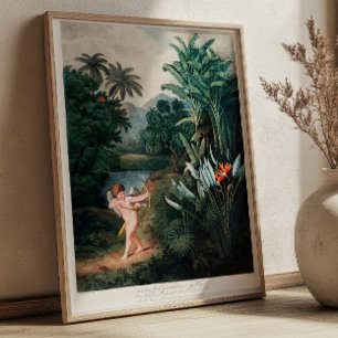 Affiche Cupid Inspirant les Plantes d'Amour Vintage