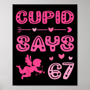 Affiche Cupidon dit 67 mèmes drôles rose Saint-Valentin