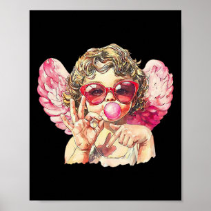 Affiche Cupidon mignon 67 tendance rose bubble gum Art de 