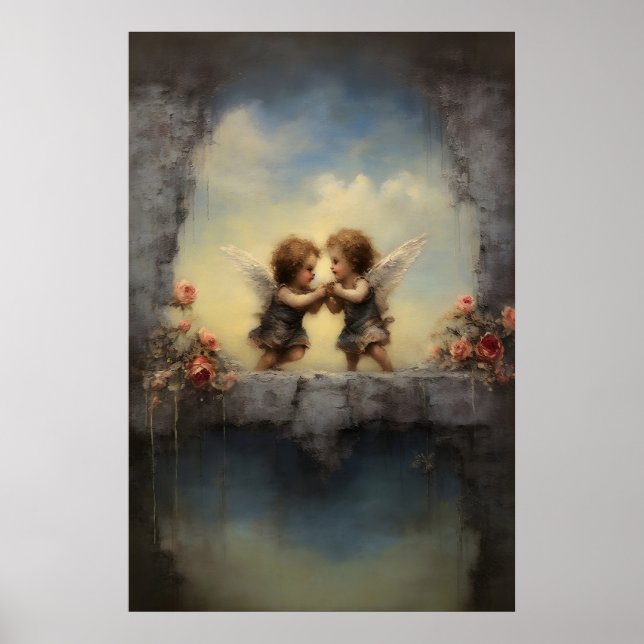Affiche Cupidon Saint-Valentin, Dark Academia, Ferme (Devant)