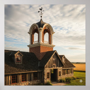 Affiche Cupola traditionnelle en brique rouge