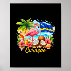 Affiche Curacao Îles Caraïbes Voyage Filles Voyage Vacance