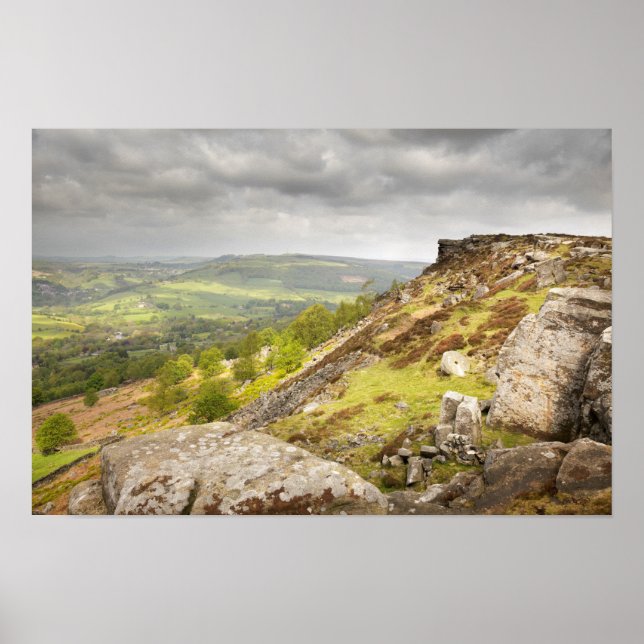 Affiche Curbar Edge dans le Derbyshire, photo Peak Distric (Devant)