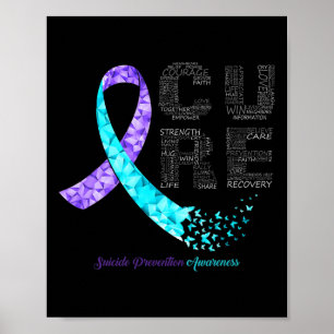 Affiche Cure Blue Purple Ribbon Prévention du suicide