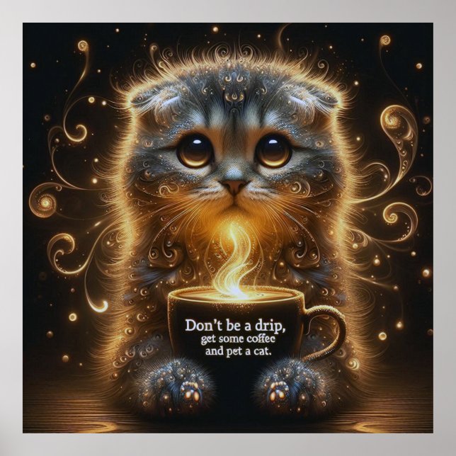 Affiche Cure de café Kitty brillant (Devant)