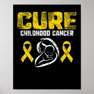 Affiche Cure Enfance Cancer Gold Ribbon Support Maman prix