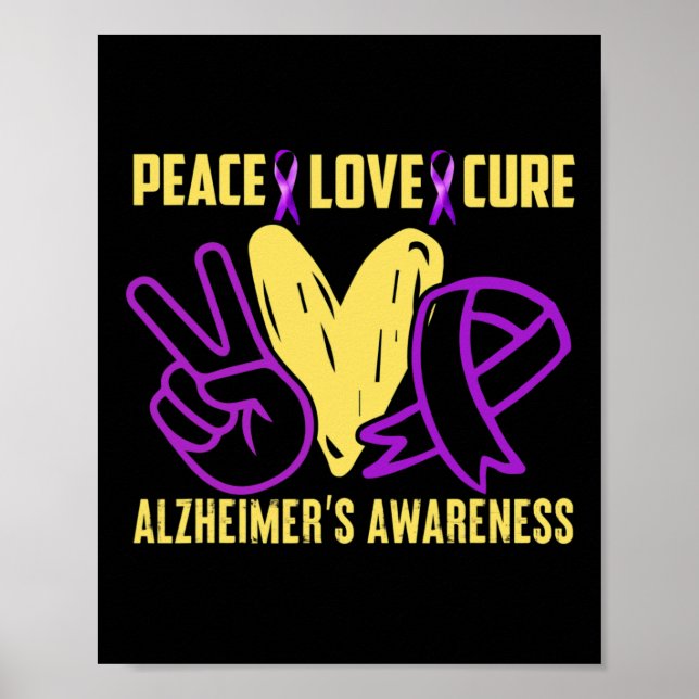 Affiche Cure Love Alzheimer Sensibilisation à la maladie d (Devant)
