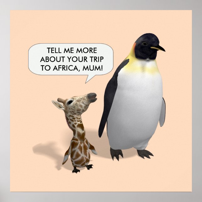 Affiche Curieux bébé girafe (Devant)