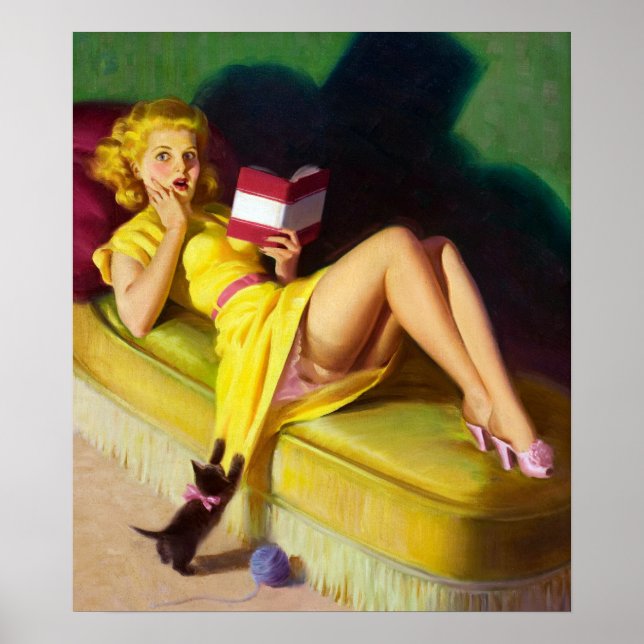 Affiche Curieux Kitten Pin Up (Devant)